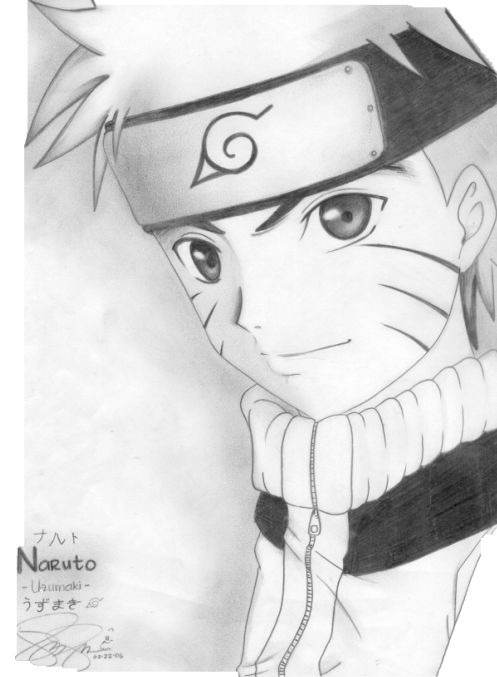 Naruto black and white style