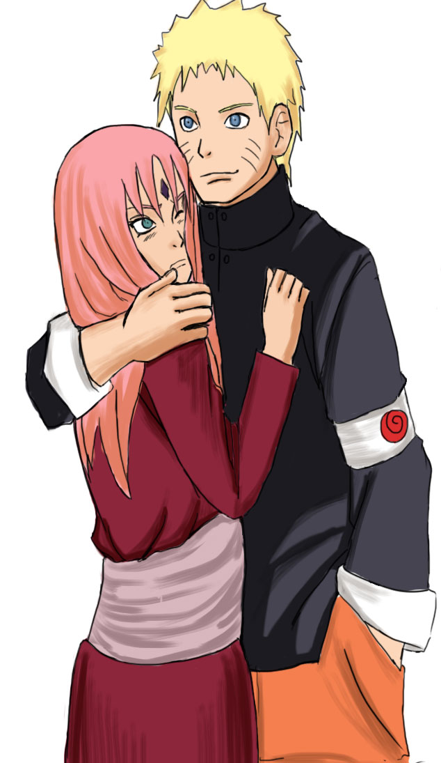Naruto hugs Sakura